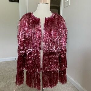 Blush Satin Fringe Costume Jacket perfect for your Taylor Swift inspired event!